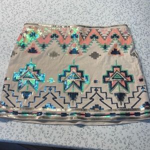 Express Aztec sequin skirt